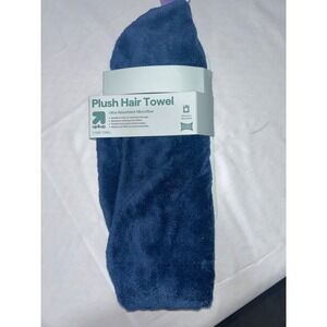 Up & Up Plush Hair Towel Navy Blue Microfiber Ultra Absorbent Recycled Polyester